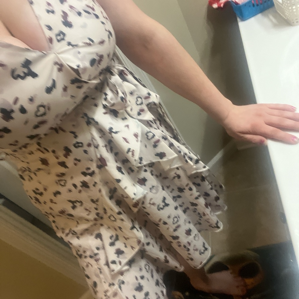 Sexy spaghetti strap Wrap Dress with Tie Waist